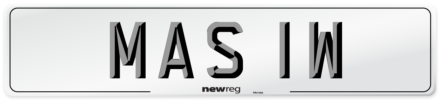 MAS 1W Number Plate from New Reg